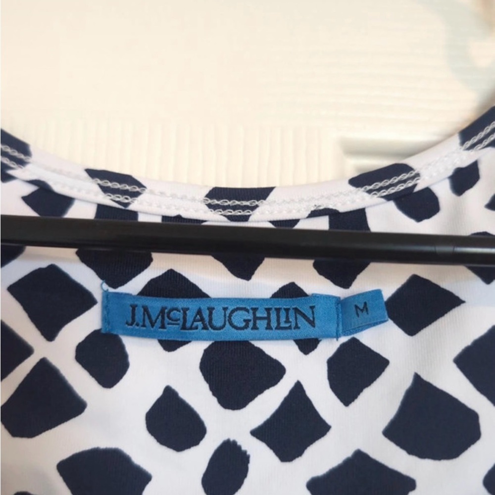 J.McLaughlin Geometric Maxi Dress Sleeveless A-Line Resort Wear Summer Chic - Picture 3 of 4